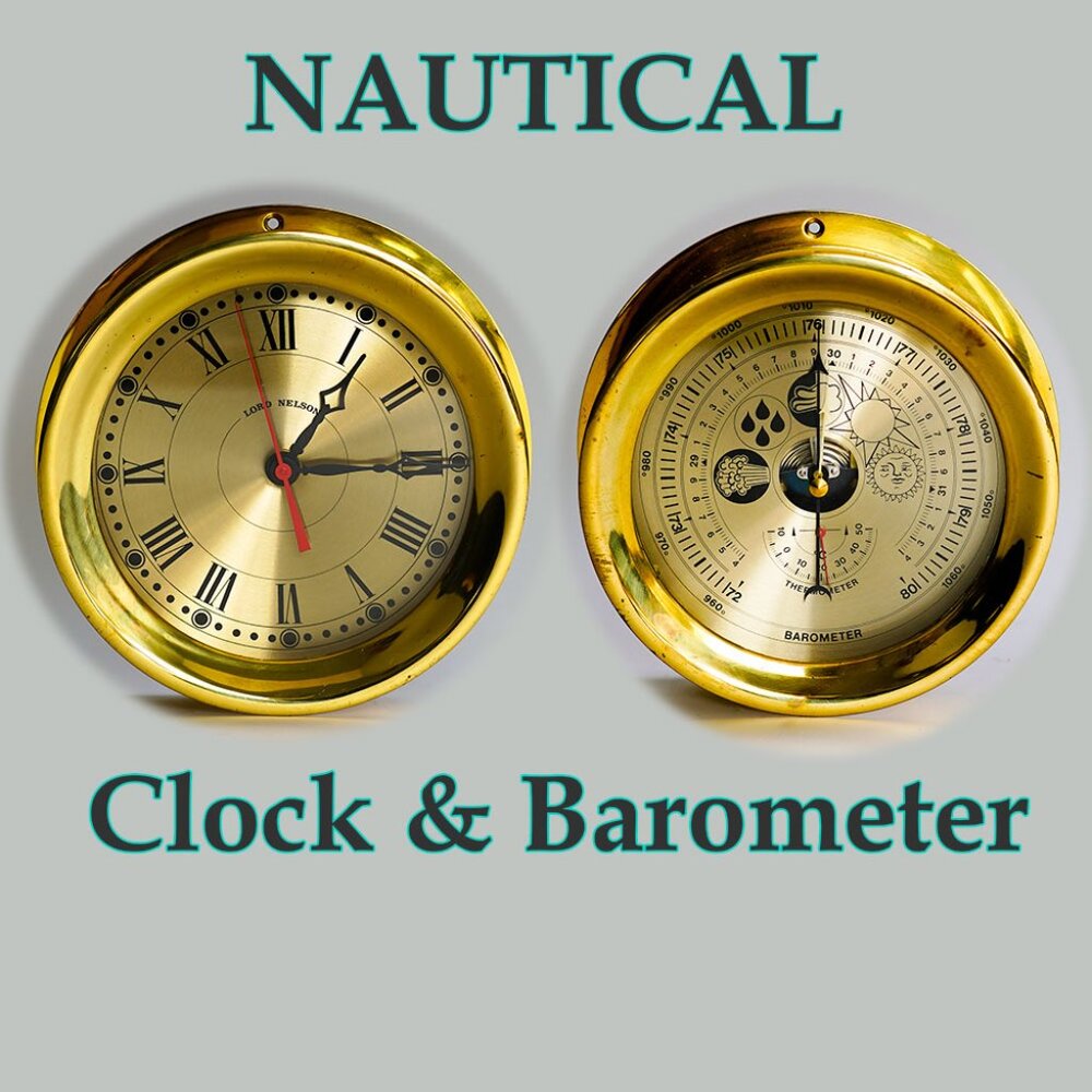 Vintage Lord Nelson, Nautical Brass Clock and Barometer